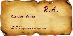 Ringer Anna névjegykártya
